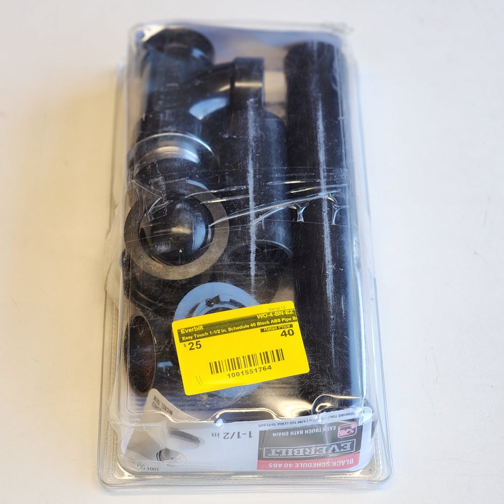 Easy Touch 1-1/2 in. Schedule 40 Black ABS Pipe Bath Waste and Overflow Drain in Brushed Nickel (WO-4-BN-EZ) Easy Touch 1-1/2 in. Schedule 40 Black ABS Pipe Bath Waste and Overflow Drain in Brushed Nickel (WO-4-BN-EZ)